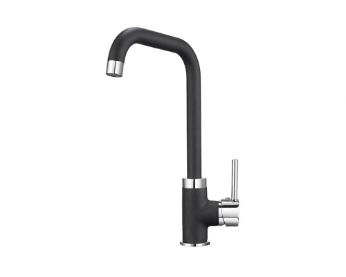 0041, ЧЕРНЫЙ Смеситель для кухни однорыч., GRANULA