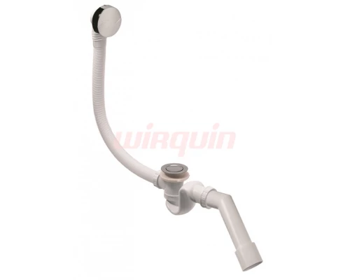 ELTON Сифон автомат для ванны, компактный, слив 62 л/мин, защита троса, вентиль ABS хром, перелив 60