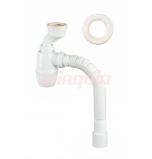 Сифон для писсуара 1¼ х 40 мм с манжетами D40/46 мм и гибким соединением 40/50 мм, WIRQUIN