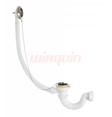 Сифон для ванны S образный с выпуском и переливом 1 1/2*40 (SW1200), WIRQUIN