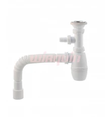 Сифон МИНОР с выпуском 1 1/4*40 мм с отв. для стир. машины и трубой 40*40/50 мм., WIRQUIN