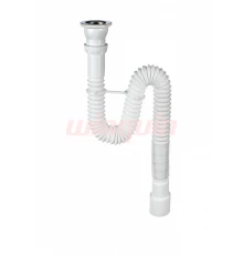 Сифон гофрированный 1½ х 40/50 мм, L800 мм в НОВОЙ комплектации: с хомутом жёсткости