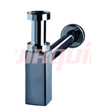 CAREIS Сифон хром., квадр. сечения 1 1/4*32 мм без выпуска, регулируемый от 45-110мм с отводом 380мм