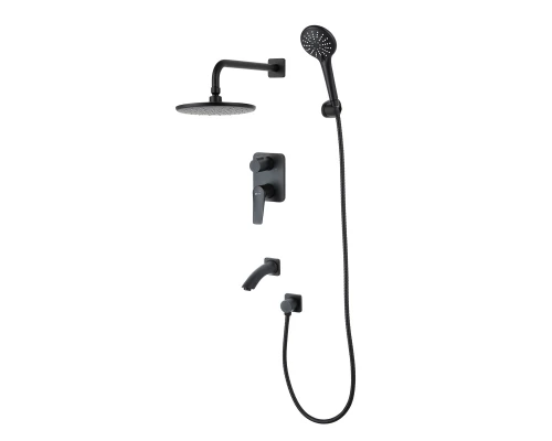 Bronx Смеситель для ванны и душа, излив162мм  встраивамемый,р/ОД, черный, LM, LM3722BL