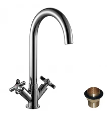 RS39 Смеситель для раковины, выс.монолит.излив 165мм, р/ДВ, хром, ROS, RS39-72U