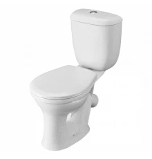 Унитаз-компакт Виктория косой выпуск, н/п., кноп. арматурой и сиденьем полипропилен, крап на белом S