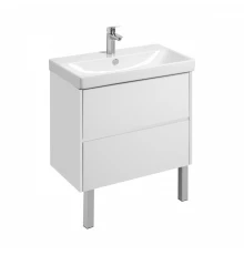 Тумба СКАНДИ 80, универс., 2ящ., белый матовый/белый глянец (под раковину АДРИАНА 80)