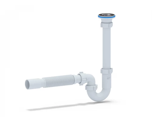 Сифон Ани 1 1/4*32 прямоточный с гибкой трубой 32*40, ANI PLAST