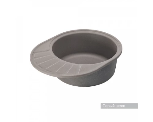 Мойка для кухни  Чезана 568x437x191 мм,круглая с крылом, серый шелк