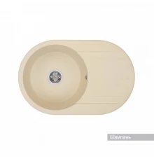 Мойка для кухни  Амира  780x500x211 мм, круглая с крылом, шампань