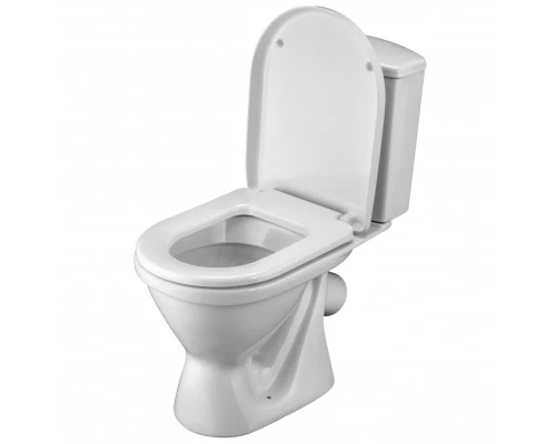 АЛЬКОР Унитаз-компакт, антивсплеск, косой выпуск, 2-х режимная арматура, сиденье дюропласт. САНТЕК 