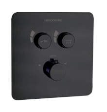 Встраиваемый термостатический смеситель для душа RS SMART 85T201SNM матовый черный на 2 выхода