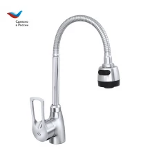 ПРОРАБ Смеситель для мойки с гибким изливом, одноручный, СЛАВЕН, Ц25