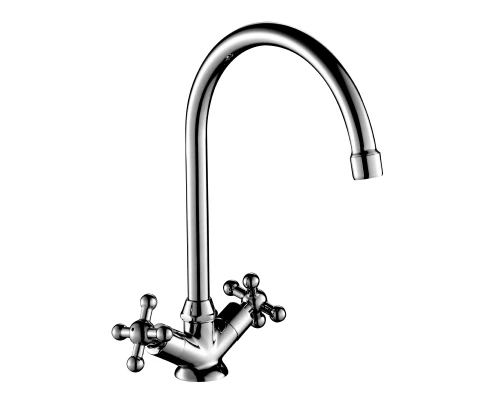 G02 Смеситель для кухни, выс.пов.излив 188мм, р/ДВ, хром, ROS, G02-72