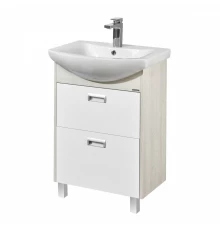 Тумба БЕККА 60, белая, дуб сомерсет (под раковину БАЛТИКА 60)