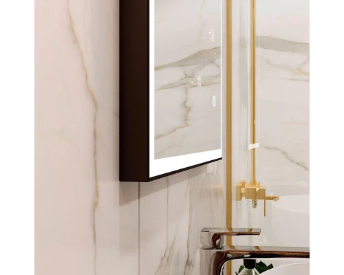 Зеркало Solid Black Led 1000x800, реверсивное крепление