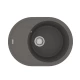 Кухонная мойка Lemark LACHA 620 врезная овальная с крылом из кварцгранита, Серый шёлк