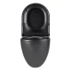 GLAZER BLACK MATT Унитаз подвесной безободковый с сиденьем микролифт,черный, LM, 9612004