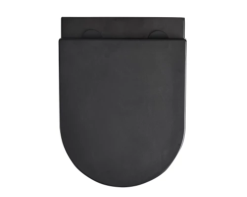 GLAZER BLACK MATT Унитаз подвесной безободковый с сиденьем микролифт,черный, LM, 9612004