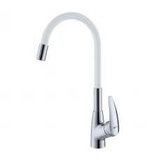 Linara Смеситель для кухни, гиб.излив 261мм, р/ОД, хром/белый, LM, LM0415C-White