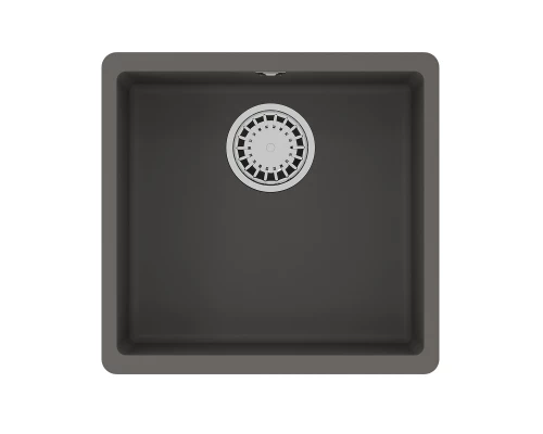Кухонная мойка Lemark SINARA 440-U подстольного монтажа из кварцгранита, Серый шёлк