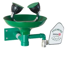 Аварийная раковина для промывки глаз настенная из полипропилена с рычагом SC300