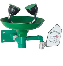 Аварийная раковина для промывки глаз настенная из полипропилена с рычагом SC300