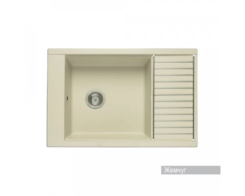 Мойка для кухни Делия 78 787x516x218 мм, прямоуг. с крылом, жемчуг