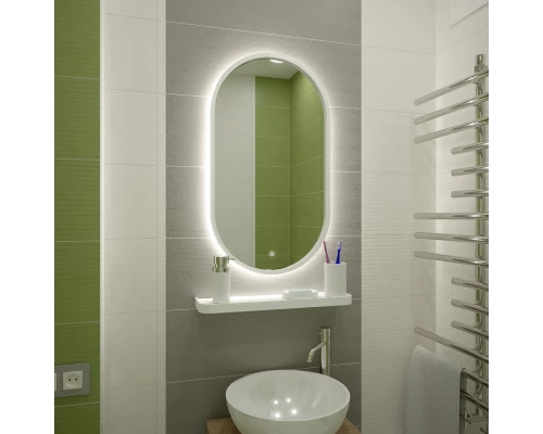 Зеркало Prime White Led 450x800 с сенсором, рама МДФ