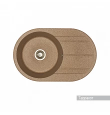 Мойка для кухни  Амира  780x500x211 мм, круглая с крылом, терракот