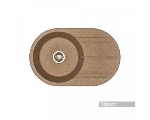 Мойка для кухни  Амира  780x500x211 мм, круглая с крылом, терракот