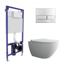 Комплект: инсталляция NOVUM, кнопка L3, унитаз PUMA Rimless 51 см, сиденье дюропласт Toma Slim SO, B