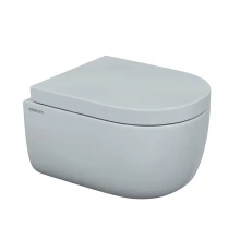 Унитаз подвесной EGO Rimless, сиденье дюропласт Toma SO, микролифт, быстросъем, белый, BERGES