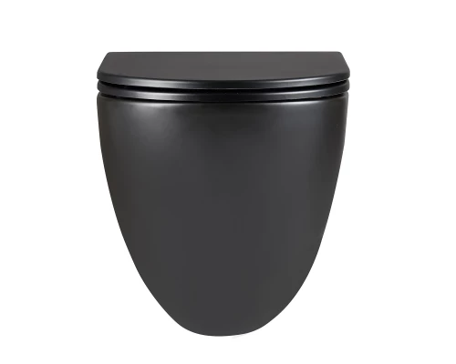 GLAZER BLACK MATT Унитаз подвесной безободковый с сиденьем микролифт,черный, LM, 9612004