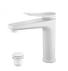 Bronx Смеситель для умывальника средний, монолитный, белый, LM, LM3737MW