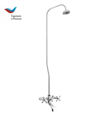 КОТТЕДЖ Смеситель для ванны с верхним душем, двуручный, СЛАВЕН, А60