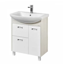 Тумба БЕККА 70, белая, дуб сомерсет (под раковину БАЛТИКА 70)