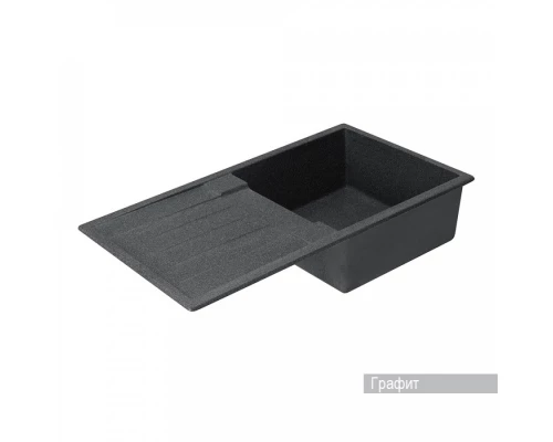 Мойка для кухни  Верона 855x500x210 мм, прямоуг. с крылом, графит