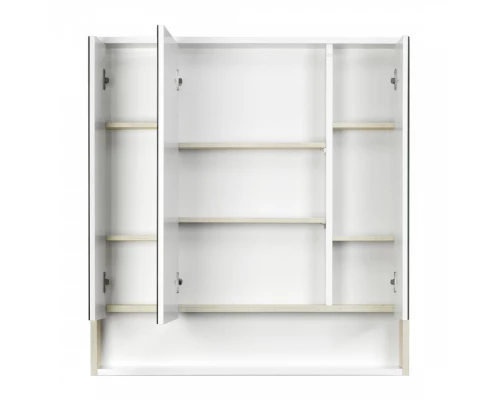 Зеркальный шкаф РИКО 80, белый, ясень фабрик