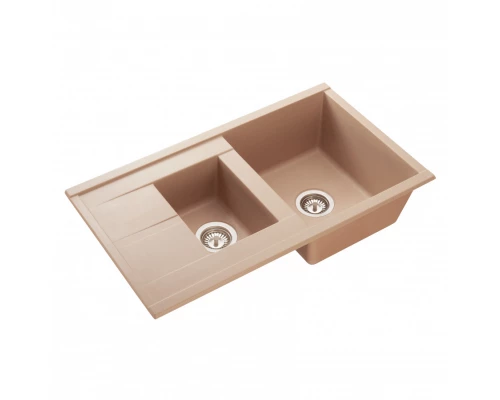 Мойка для кухни  Делия 87 870x510x218 мм, прямоуг. с крылом и доп. чашей, латте