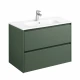 ONA Модуль для раковины 800 мм, 785x450x565 мм, с 2 ящиками, зеленый матовый, ROCA