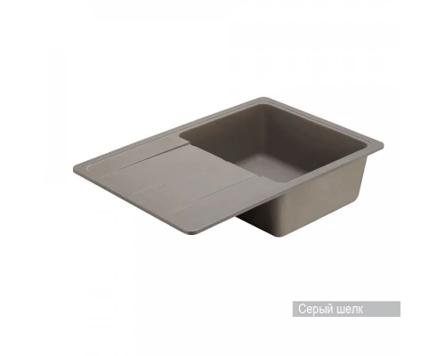 Мойка для кухни Аманда 780x510x211 мм, прямоуг. с крылом, серый шелк