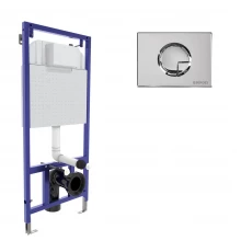 Инсталляция  для скрытого монтажа унитаза NOVUM кнопка R3 хром глянец, BERGES