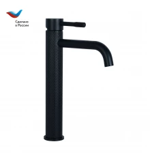 ГОРОД Смеситель для умывальника с высоким корпусом, черный, СЛ-ОД-Д14, Славен