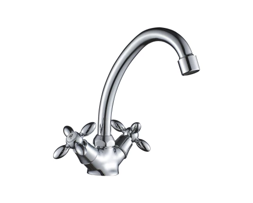 DR53 Смеситель для раковины, пов.излив 122мм, р/ДВ, хром, DR, DR53012