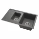 Мойка для кухни  Делия 87 870x510x218 мм, прямоуг. с крылом и доп. чашей, серый