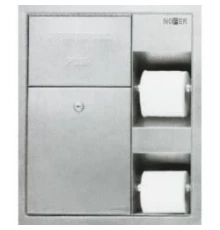 Встраиваемый шкаф с двумя держателями для туалетной бумаги и баком для мусора 508*438*108, шт