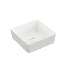 Раковина Mascon накладная, 38х38 см, без отверстия под смеситель, квадратная, белый глянец, BERGES