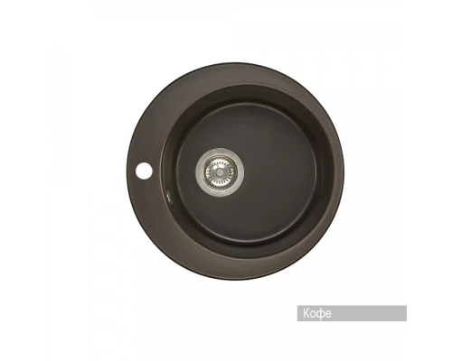 Мойка для кухни  Иверия 480x480x190 мм,круглая, кофе