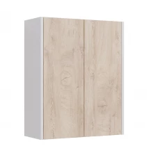 Шкаф Lemark COMBI 60 см подвесной, 2-х дверный, цвет фасада: Дуб кантри, цвет корпуса: Белый глянец